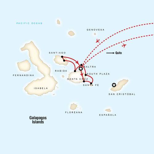 Galapagos - 5 days cruising Central islands aboard Isabella II map